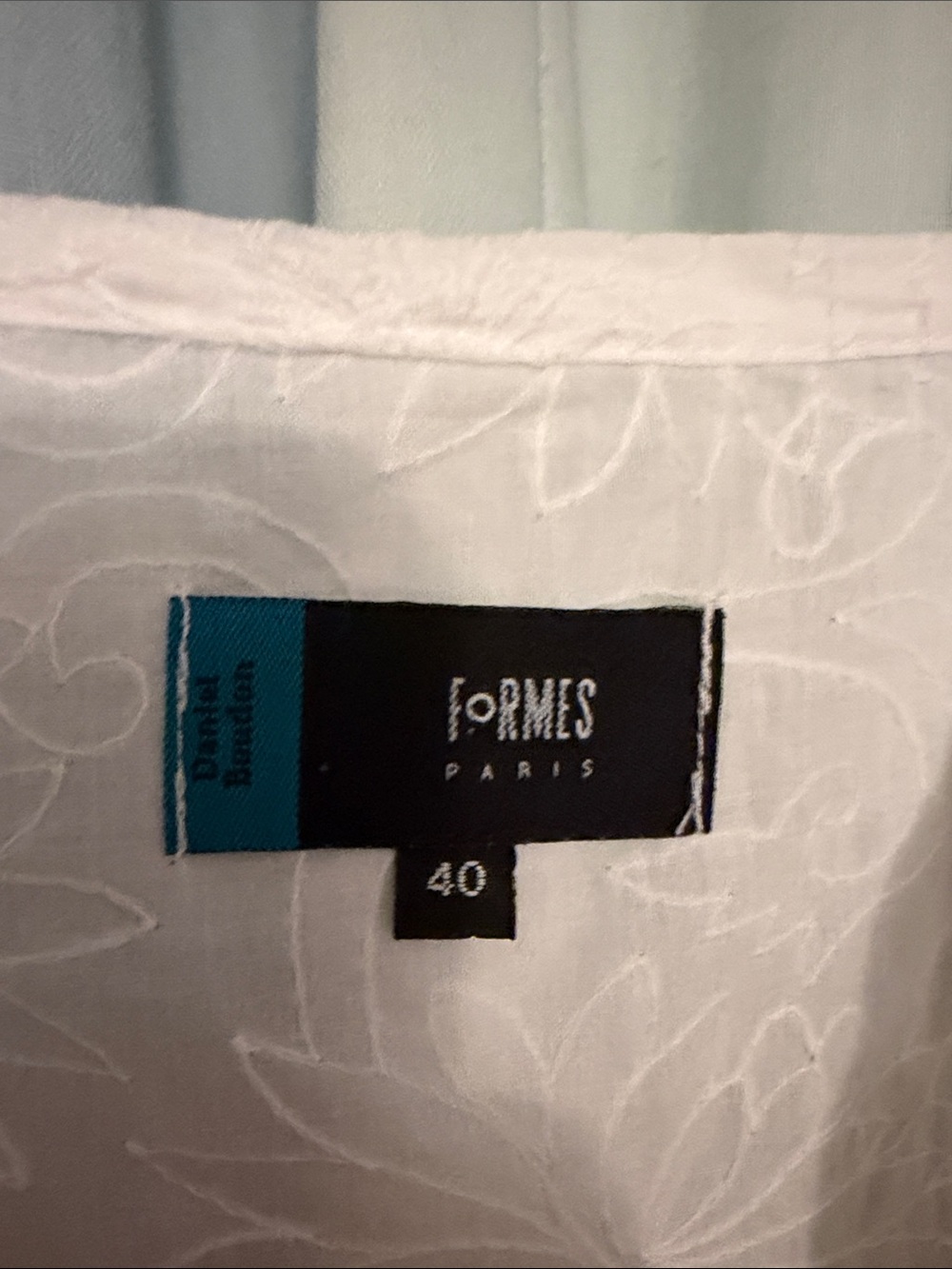Formes Paris Women’s White Embroidered Chemise Sundress, size EU 40 / US SMALL - Picture 2 of 7